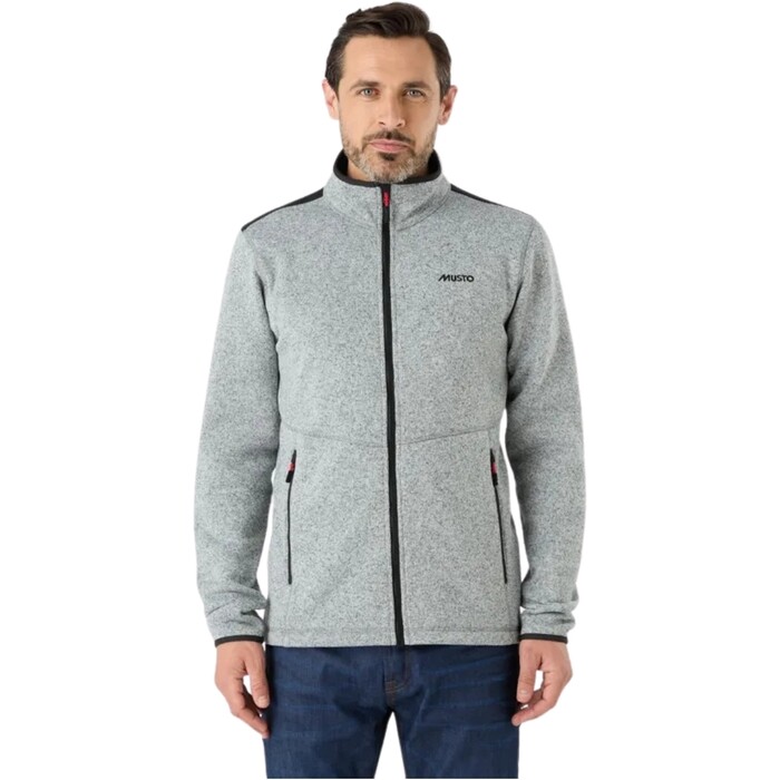 2024 Musto Hombres Punto Fleece 82556 - Gris Melang